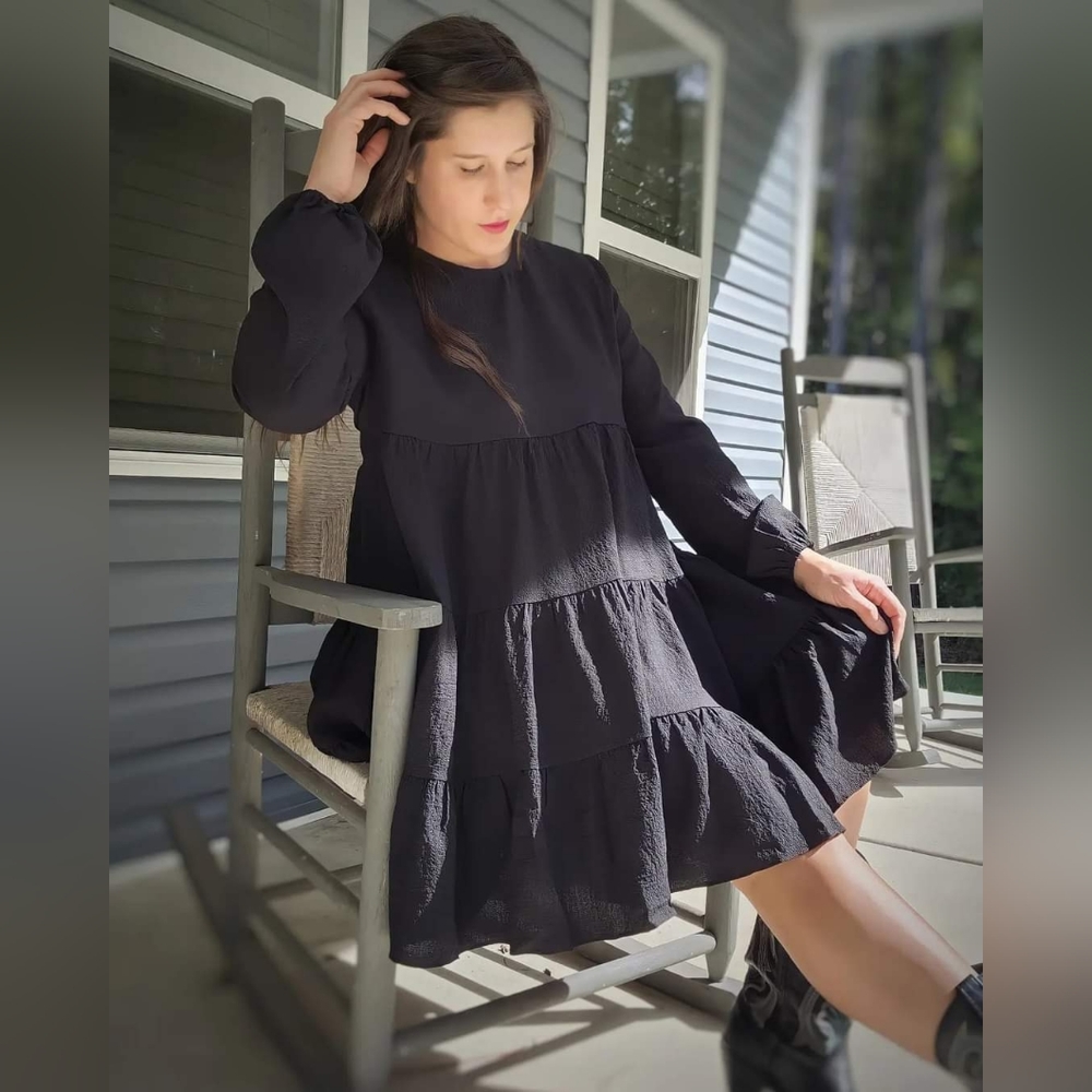 Black Ruffled Dress - Picture 9 of 12